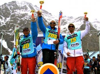 Le podium du ski hommes./ Photo DDM.